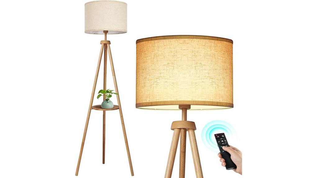 wooden tripod floor lamp