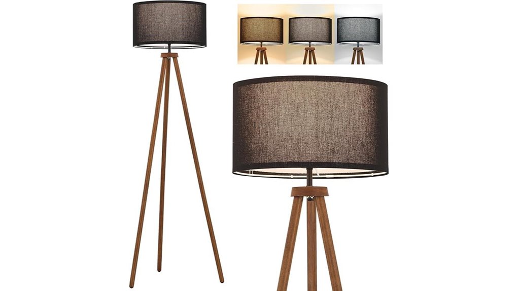 wooden tripod floor lamp