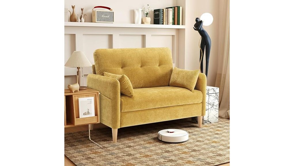yellow sofa with cover