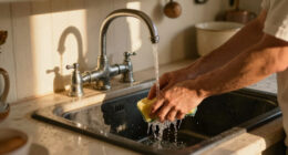 A $50 Cast Iron Sink and a Hoosier Cabinet Combined to Create a Kitchen Focal Point