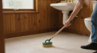 A Basically All-Wood Paneled '70S Bathroom Got An Americana Folk Makeover