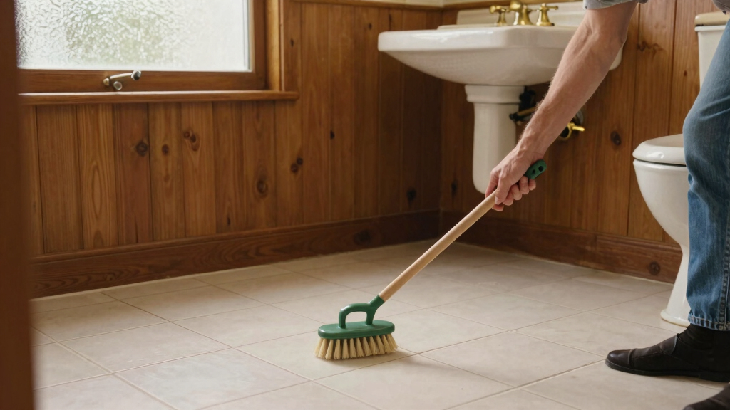 A Basically All-Wood Paneled '70S Bathroom Got An Americana Folk Makeover