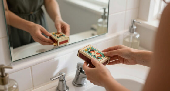 She Put Vintage Matchboxes On Her Tiny Bathroom Mirror, And It’s The Cutest Storage I’ve Seen