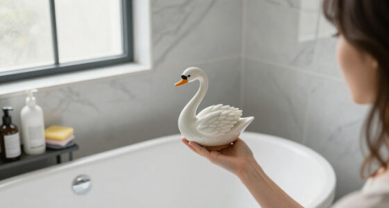 She Used A Ceramic Swan To Hide This Major Bathroom Eyesore