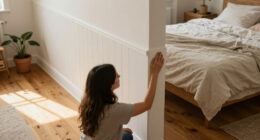 A Structural Beam Was An Eyesore In This Bedroom — She Added Paneling To Disguise It