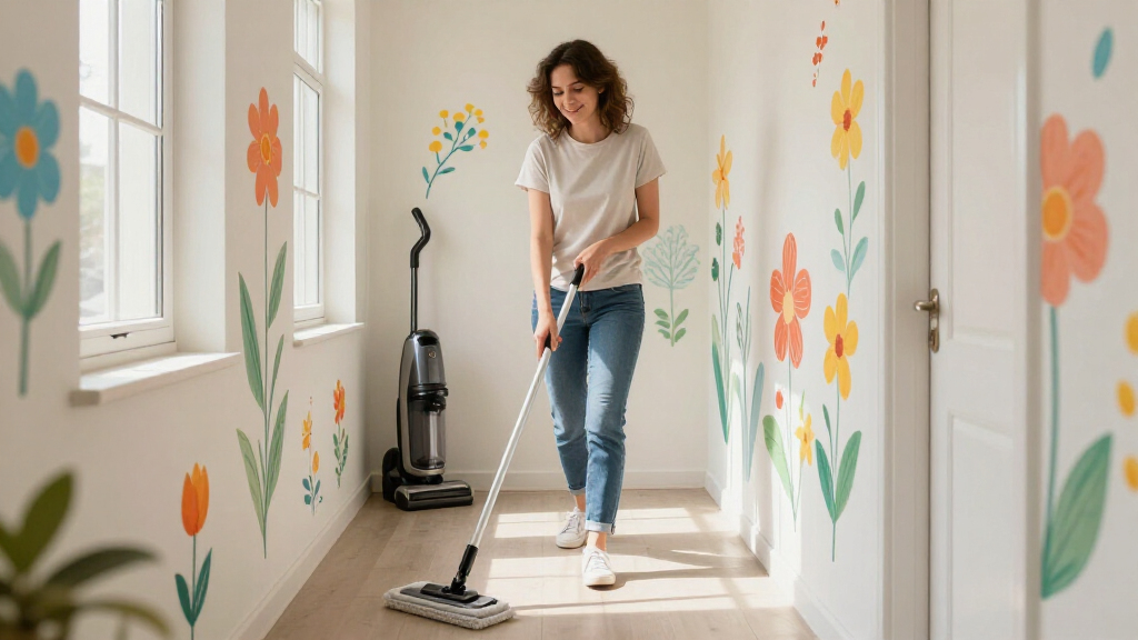 Her Sister Painted Flowers On Her Hallway Walls — Now It’s A Colorful Escape