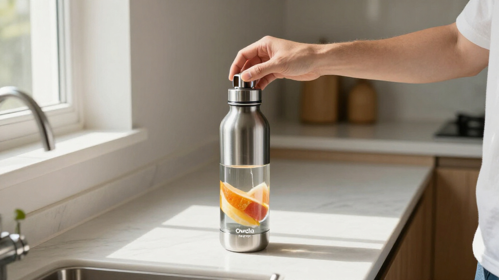 Owala FreeSip Stainless Steel Water Bottle 32 Oz Very, Very Dark
