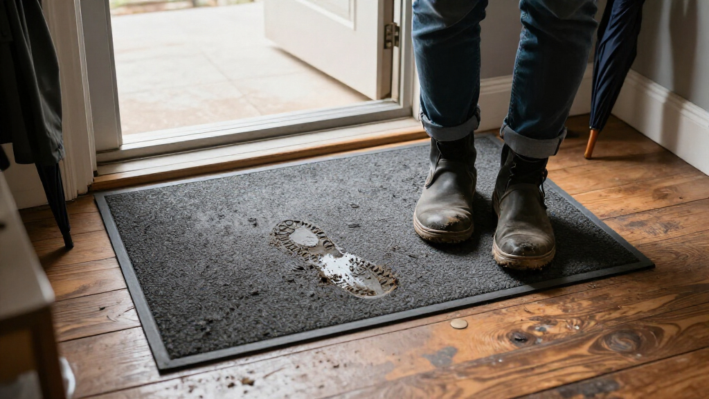 20"X48" COSY HOMEER Non-Slip Low Profile Entryway Door Mat (Dark Grey) $10.20