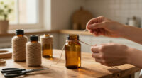 Cover Old Prescription Bottles With Twine To Craft Rustic Decor