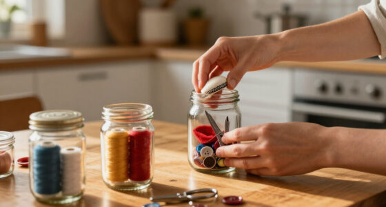 Savvy Upcyclers Transform Old Glass Jars Into A Sewing Kit With An Impressive DIY